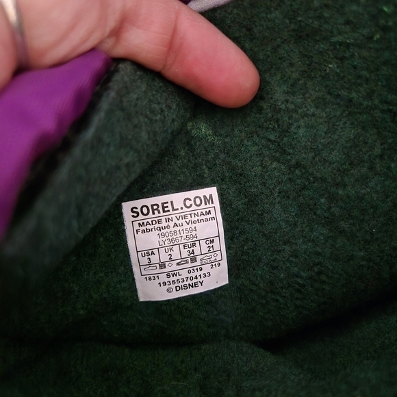 Sorel Disney Frozen Anna Flurry Snow Boots Waterproof Insulated Purple Pink Kids - Picture 7 of 9